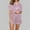 Pink, variant on Pajamas for Women Fashion Striped Print Lightweight Pajamas Sets Casual Collared Short Sleeve Sleepwear with Shorts Summer Pjs for Women