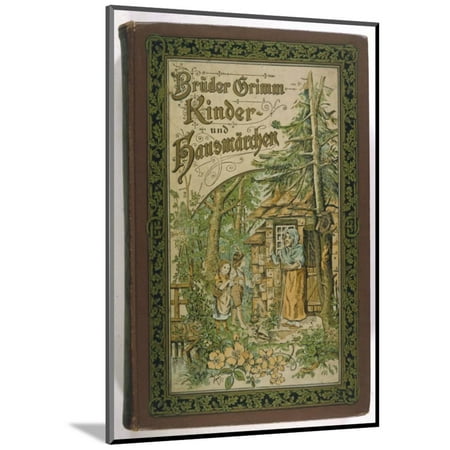 Her Cottage - Hansel and Gretel are Invited into Her Cottage by the Evil Witch Wood Mounted Print Wall Art By V.p. Mohn