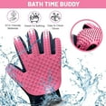 thumbnail image 4 of Upgrade Pet Grooming Gloves, Grooming Gloves for Dogs, Cats, Rabbits & Horses with Long and Short Hair, Efficient Pets Hair Remover Mittens - 1 Pair (Pink), 4 of 12