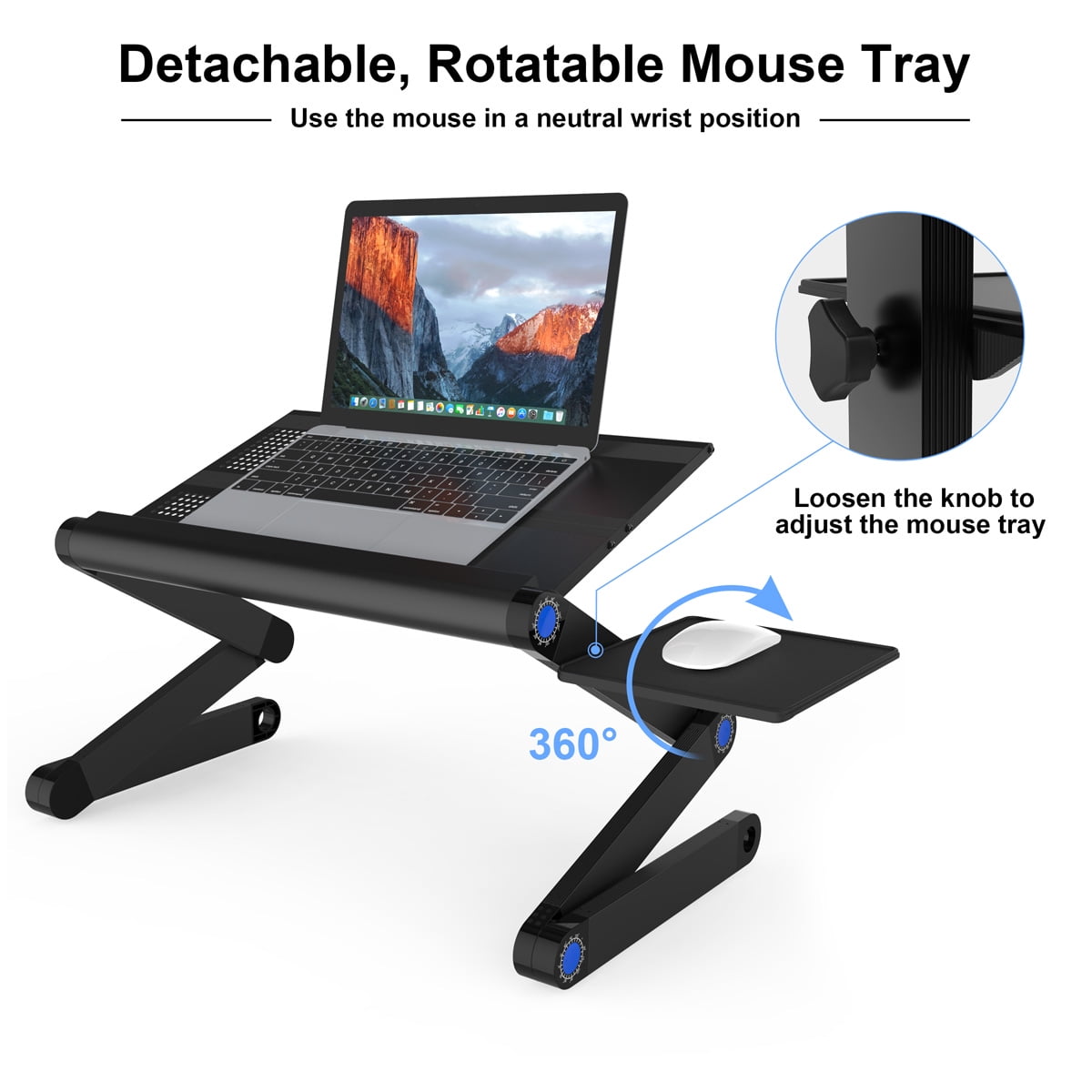 Adjustable Vented Laptop Stand Portable Folding Standing Desk