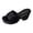 Black, variant on HomeDM Chunky Platform Sandals for Women Slip on Round Open Toe Block Heel Summer Sandals, Black Size 6