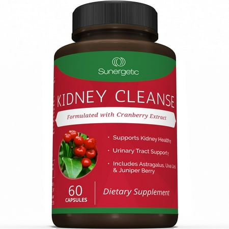 Premium Kidney Cleanse Supplement - Powerful Kidney Support Formula With Cranberry Extract - Helps Support Kidney Health & Urinary Tract Support - 60 Vegetarian (Best Supplements For Kidney Health)