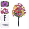 thumbnail image 4 of Jarrón de flores violetas artificiales con estacas para el suelo, plástico resistente a la intemperie, incluye 2 piezas para decoración de jardín, patio e interiores., 4 of 6