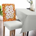 thumbnail image 5 of Fall Dining Room Chair Covers Set of 6, Orange Pumpkin Autumn Farmhouse Wood Grain Stretch Chair Slipcovers Removable Washable Seat Cover Chair Protectors for Kitchen Home, Hotel Banquet, 5 of 6
