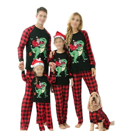 

Beiwei Women Men Kids Loungewear Crew Neck PJ Sets Plaid Soft Nightwear Mommy Dad Child Tops And Pants Christmas Matching Family Pajamas Set Red Black Child 5