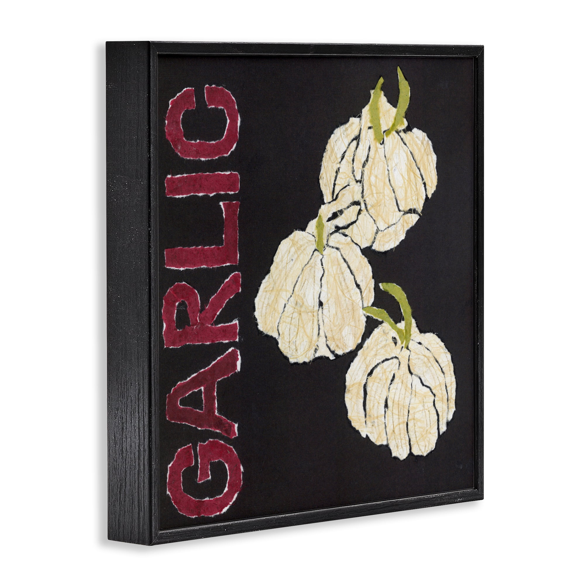 Stupell Industries Garlic Garden Vegetable Black Framed Giclee Art, design by Nancy Overton