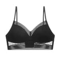 thumbnail image 1 of Sujetador de ventilación de encaje, sujetador de encaje sexy sin anillo de acero reunión ultrafina ropa interior trasera en forma de U Negro, 1 of 5