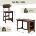 thumbnail image 6 of SERWALL 3-Piece Outdoor Bar Sets, All Weather Outdoor Bar Table & 2 Bar Chairs, Counter Height Table with Storage, Wine Rack & Footrests, Outdoor Dining Sets for Patio, Backyard, Poolside - Brown, 6 of 13