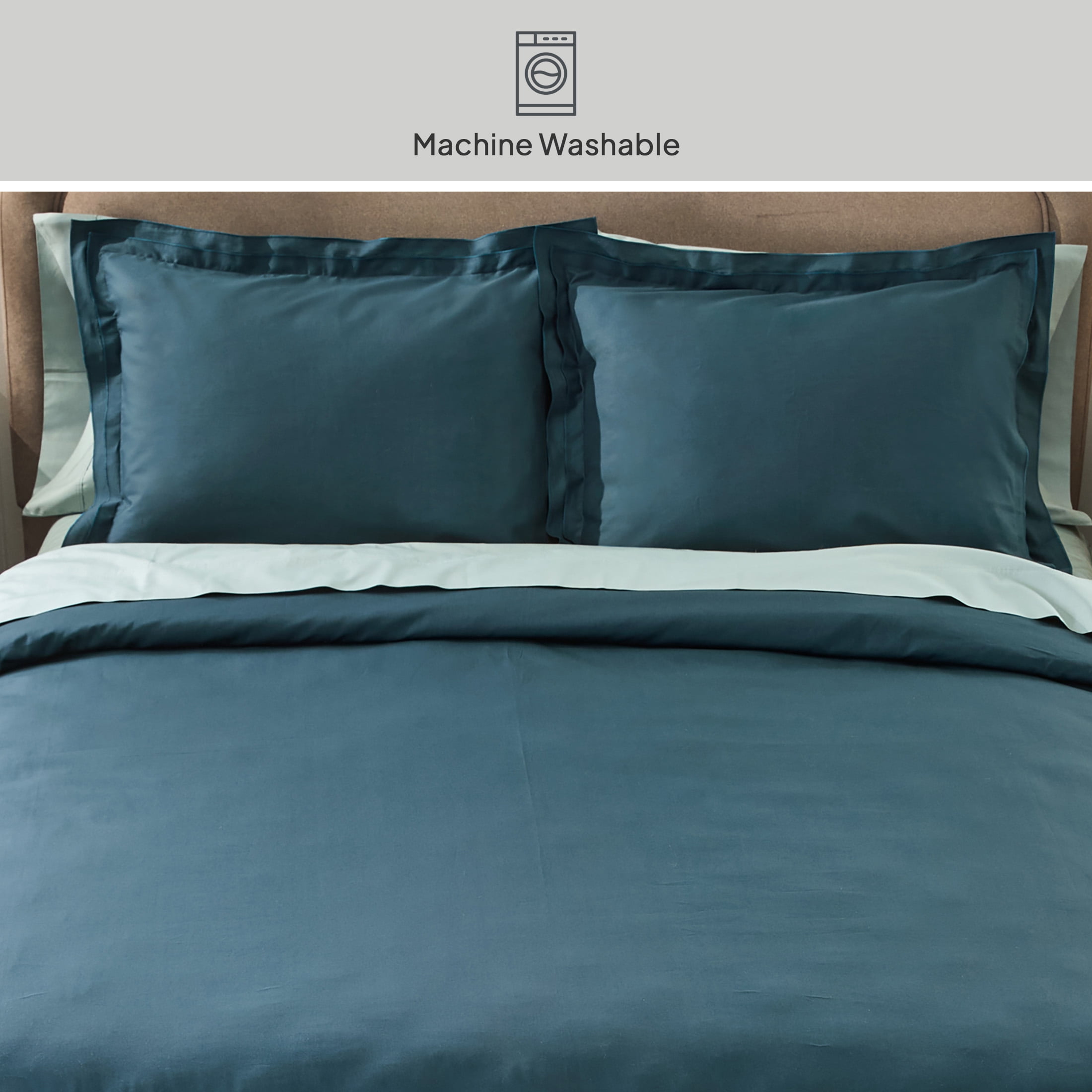 Better Homes & Gardens Teal Ocean 3-Piece Cotton Percale Duvet Cover Set, King