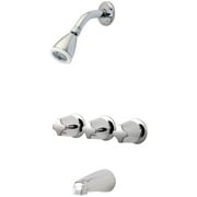 Pfister Bedford Triple Handle Tub and Shower Trim Kit with Metal Knob Handles, Polished Chrome