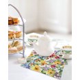 thumbnail image 4 of Green Yellow Floral Kitchen Dish Towels for Drying Dishes Set of 2, Purple Blue Watercolor Retro Leaf Waffle Weave Microfiber Hand Tea Bathroom Towels Quick Dry & Absorbent Towel 12x12, 4 of 7