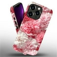 thumbnail image 3 of FKBRCL4U Compatible with iPhone 13 Pro Case, Beautiful Pink White Carnations Pattern for Girl Full Body Design Soft Silicone Drop Shock Scratch Protection for iPhone 13 Pro, 3 of 7