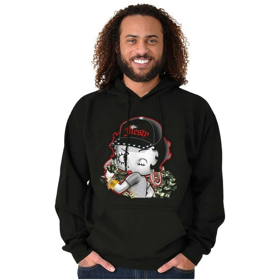 Betty Boop Cartoon Fiesty Cha-ching Hoodie Sweatshirt Women Brisco Brands S