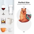 thumbnail image 6 of Honeii Cozy Knitting Llama Print Leather Coaster Set of 4, Ideal for Safeguarding Your Furniture from Drinks Spills and Effortless Cleanup-Round Shape, 6 of 6