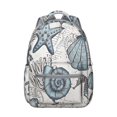 thumbnail image 1 of Underwater Sea Turtle Student Backpack Waterproof Durable Composite Oxford Cloth with Nautical Abstract Turtle Print, Adjustable Straps, Large Capacity for School, Travel, and Beach, 1 of 6