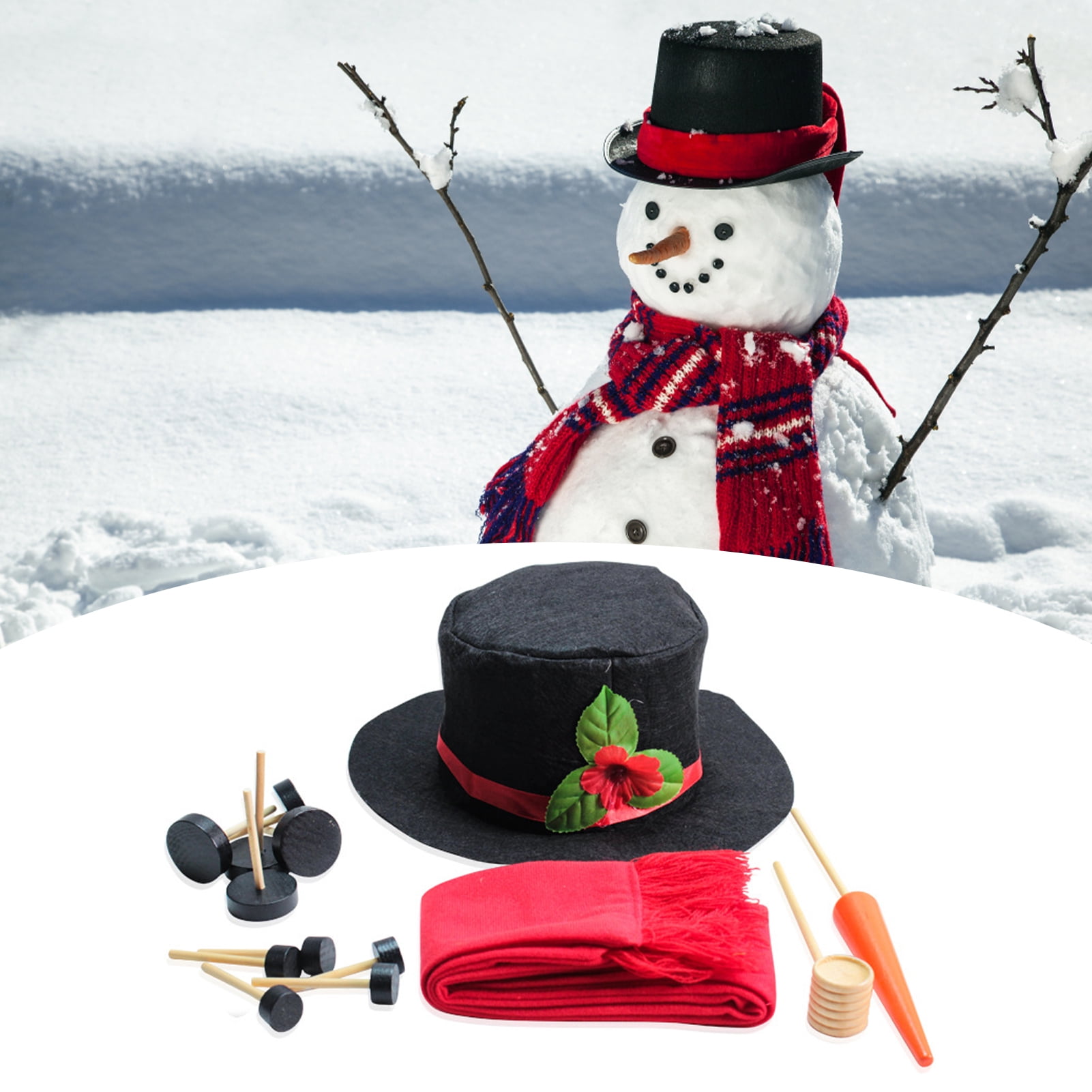 Happy date 1 Set Christmas Snowman Decorating Kit, Snowman Making Kit Winter Party Kids Outdoor