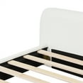 thumbnail image 4 of Esme Minimalist Queen Size Boucle Upholstered Bed, Platform Bed with Solid Wood Frame, White, 4 of 6