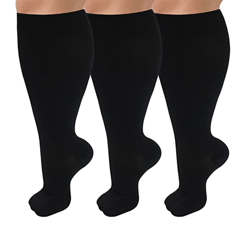 Aosijia 6XL 3 Pairs Compression Sock for Women Men Plus Size Extra Wide Calf Knee High