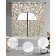 thumbnail image 2 of Teal Orange Eucalyptus Swag Curtains for Living Room/Bedroom Windows, Spring Botanical Leaves Kitchen Curtains and Valances Set 36 Inch Length, Light Filtering Swags Valance Curtain Panels, 2 of 5