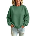thumbnail image 2 of Crew Neck Sweatshirts Women Long Sleeve No Hood Pullover Sweatshirts Fall Causal Loose Sweatshirts, M, 2 of 6