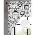 thumbnail image 2 of Black Grey Pumpkin Halloween Swag Valances for Windows, Small Curtains Drapes, Web Retro Animals Art Kitchen Window Curtains Over Sink Rod Pocket Window Treatment Valance for Bedroom/Bathroom 56"x36", 2 of 5