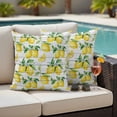 thumbnail image 4 of Summer Lemon Outdoor Waterproof Pillow Covers, Yellow Fruit Farm Vintage White Wood Grain Decorative Square Throw Pillowcase Sofa Cushion Sham for Patio/Couch/Chair, 20"x20" 2 Pack, 4 of 8