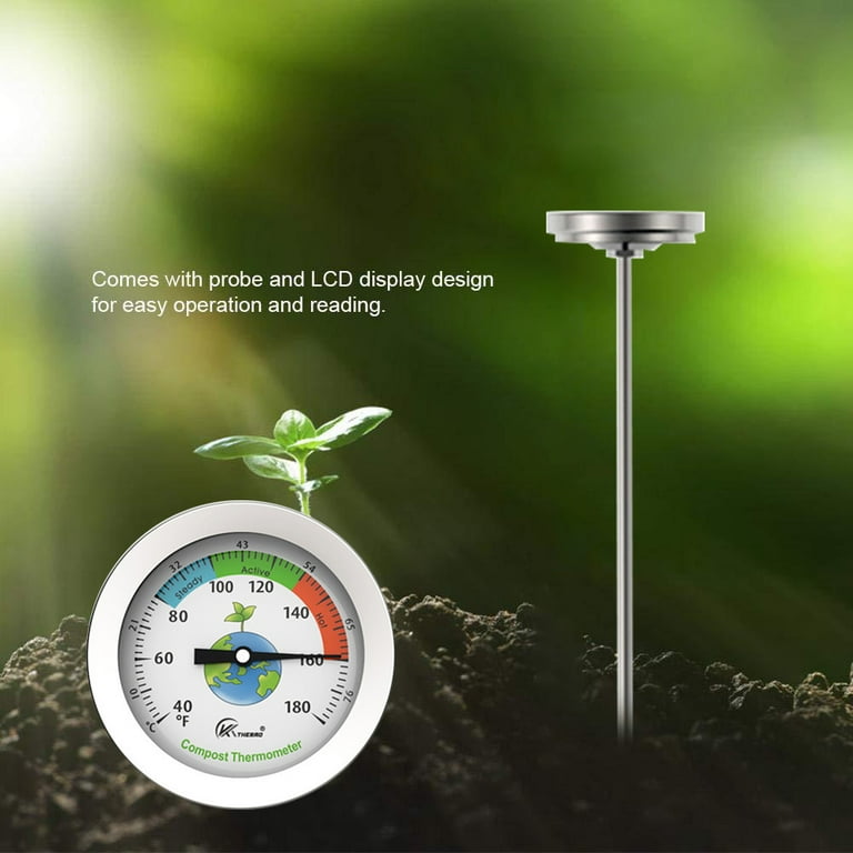 Lawn Plant Pot Soil Thermometer Hygrometer with Probe Temperature