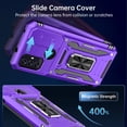 thumbnail image 3 of for Moto G-Play-2023-Case/Moto G Power 2022 Case/Moto G Pure Case,Sliding Camera Cover,-Grade Heavy Duty Cover with  Kickstand Protective Phone Case Purple, 3 of 14