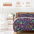 thumbnail image 4 of Purple Green Mushroom Bedding 3 Piece Duvet Cover Set Full Size, Abstract Art Botanical Gradient Soft Microfiber Comforter Cover with Zipper Closure & Pillowcases, Wrinkle & FadeResistant Quilt Cover, 4 of 5