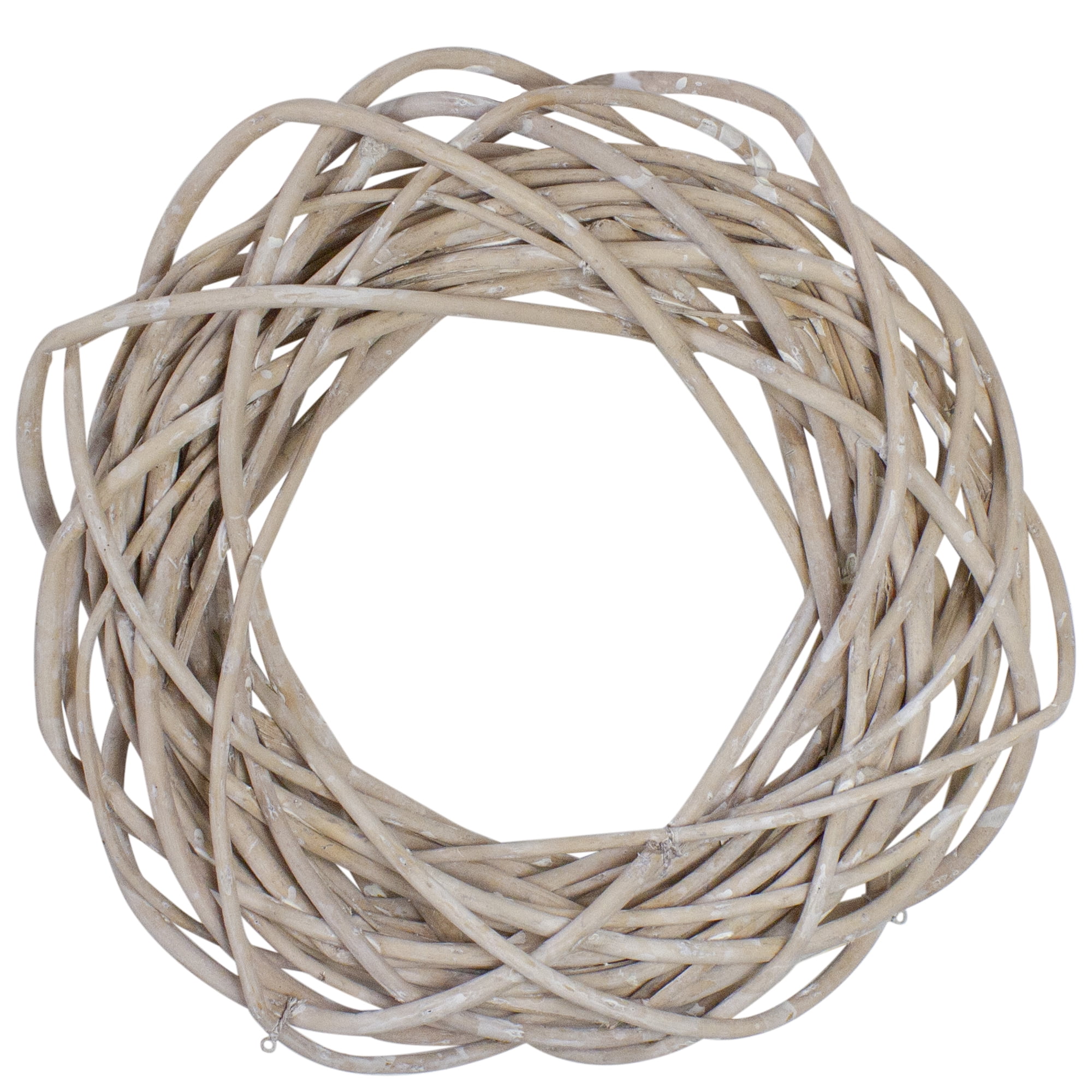 Northlight 12" Unlit White Pealed Weeping Willow Branches Artificial Christmas Wreath