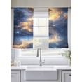 thumbnail image 4 of Blue Yellow Sheer Curtains 54 Inch Length 2 Panels Set, Modern Abstract Art Voile Window Treatment Rod Pocket Short Kitchen Curtains Drapes for Bedroom 52"x54"x2, 4 of 7