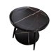thumbnail image 4 of Mesa auxiliar redonda, mesita de noche pequeña con patas de metal, mesa de centro multifuncional con patrón de mármol de 23,6x19 pulgadas para uso 2 niveles, 4 of 8
