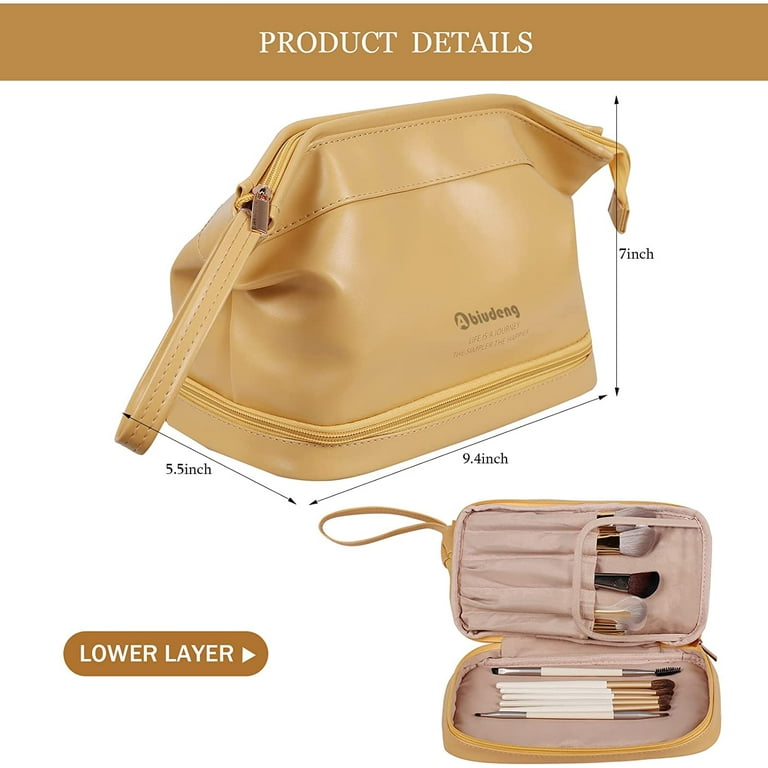 Luxury Leather Makeup Bag Leather Bag Travel Bag Portable 