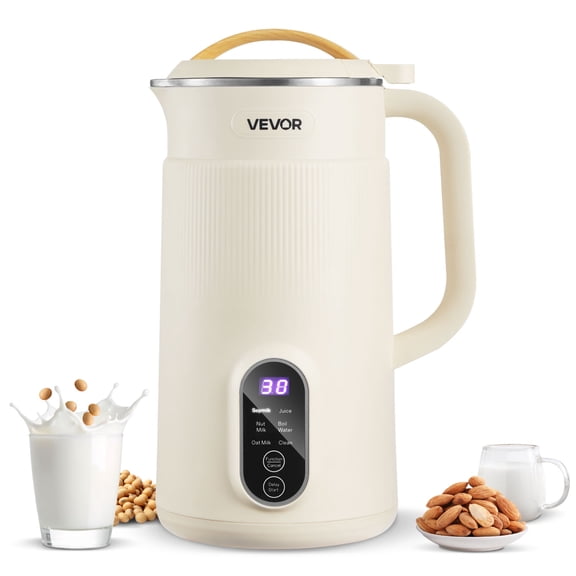 VEVOR 6-in-1 Nut Milk Maker, 20 oz Soy Milk Maker Machine with 6 Blades, for Homemade Oat, Nut, Soy, Juice, Plant-Based and Non Dairy Beverages with High-Temp Self-Cleaning, Boil Water, 12-Hour Delay