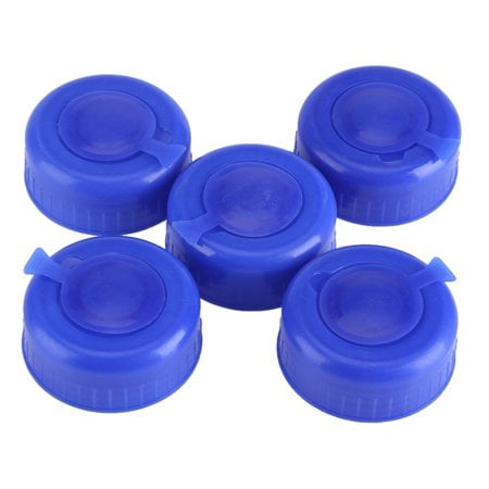 Gallon Water Bottle Lid,Dioche 5 Pcs 55mm Blue Gallon Drinking Water Bottle Screw on Cap Replacement Anti Splash Lids