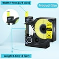 thumbnail image 3 of NineLeaf 5PK Compatible for DYMO 18433 3/4" x 18' (19mm x 5.5m) Black on Yellow Industrial Vinyl Label Maker Tape for Rhino 4200 5200 Label Maker, 3 of 7