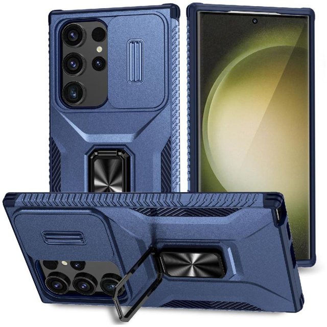Funda para GANGXUN Samsung Galaxy S24 Ultra - Soporte metálico, Función magnética, Azul