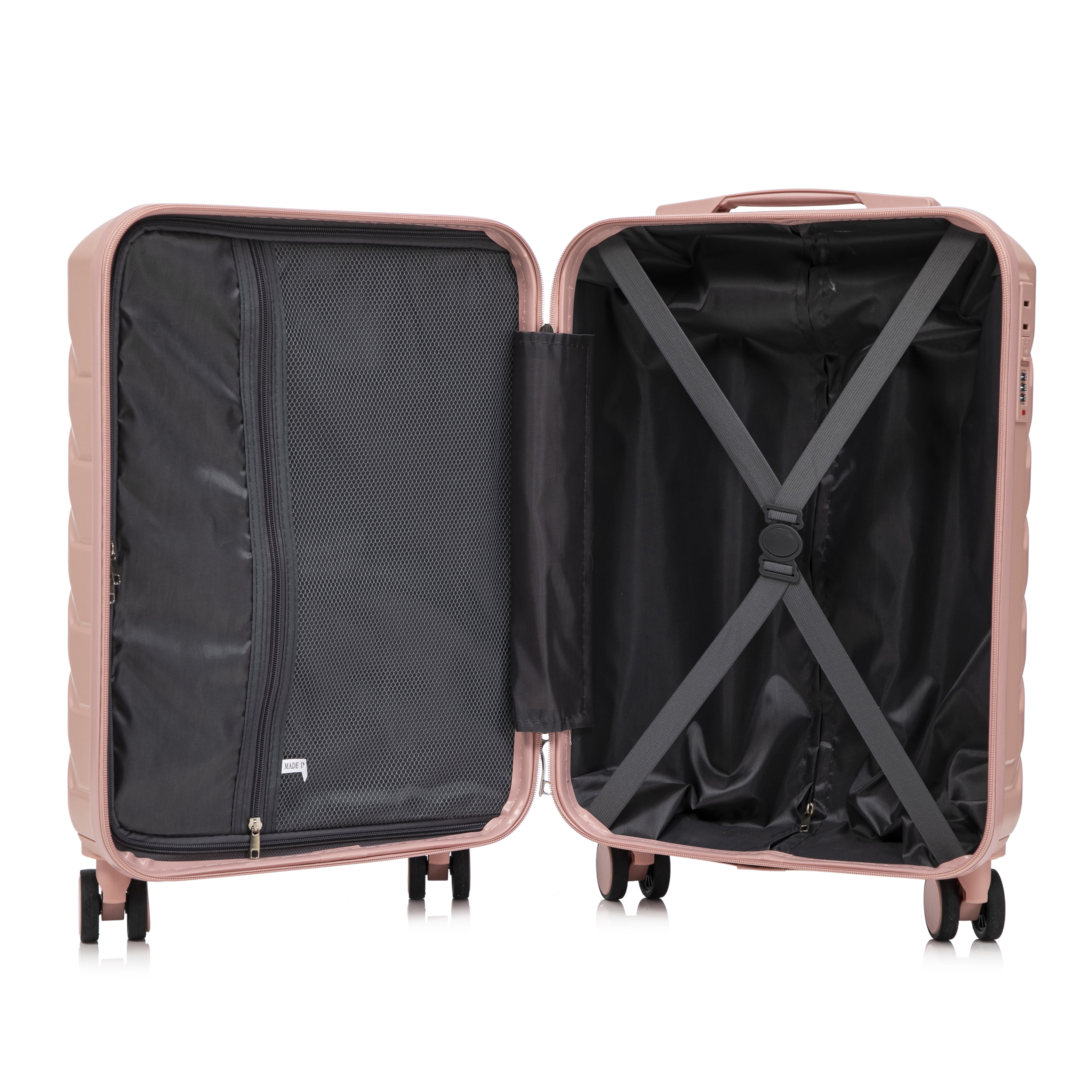 Leumius Hardside Carry on Luggage with Spinner Wheels, Hard Shell ABS Suitcase, 20-Inch Lightweight Expandable Rolling Luggage, Pink