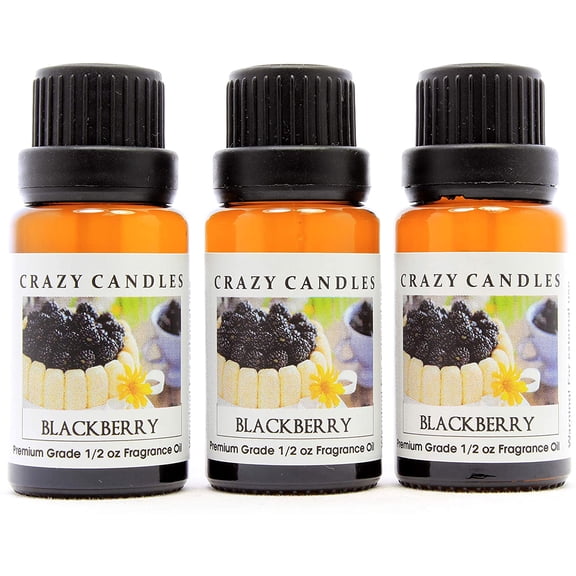 Blackberry 3 bottles 1/2 fl oz each (15ml) premium grade scented fragrance oil by crazy candles Made in USA