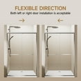 thumbnail image 4 of 60" W x 72" H Chrome Aluminum Frame Double Sliding Shower Door with 1/4" (6mm) Nano-Coated Clear Tempered Glass and Dual Stainless Steel Handles, 4 of 9