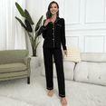 thumbnail image 4 of MLDRA Pajama for Women Sets PJs Button Up Long Sleeve with Lounge Pants Lightweight Soft Cute Women Pajama 2 Piece Set,2026 Fall, 4 of 8