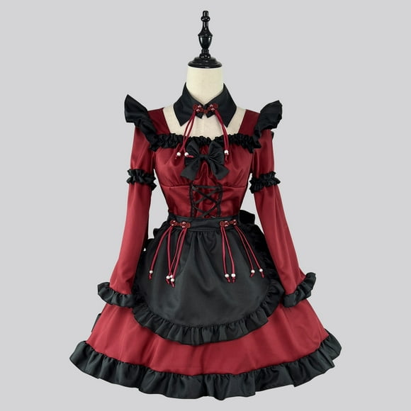 Gspmoly Womens Dress, Sexy Women Lingerie Apron Maid Outfit Cosplay Bow Bandage Dress Temptation Uniform Underwear Sleepwear Underdress Suit Cocktail Dresses Holiday Gifts