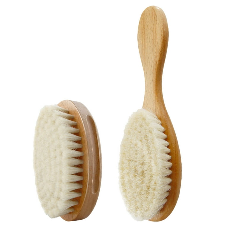 Nuolux Wool Brush 2pcs Wool Brush Bath Shower Brush Comb Hair Cleaning Brush Hairdressing Brush, Infant Unisex, Size: 9.45 x 3.15 x 1.57