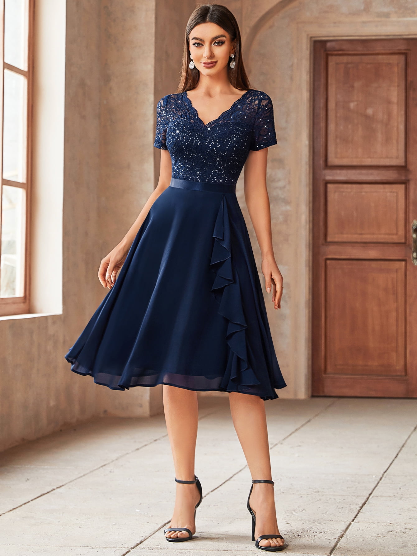 Retro Floral Lace Dress Miusol Women's Sexy Retro Floral Lace Halter Neck  Cocktail Dress - Sleeveless Party Dress Miusol Dresses For Women