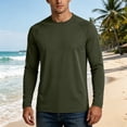 thumbnail image 2 of Men's Quick Dry Long Sleeve Rash Guard Shirts UPF 50+ UV Protection Tops Soft Loose Fit Outdoor Shirts for Cycling,XXL,Army Green, 2 of 7