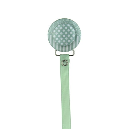 Layette Damask Stripes & Polka Dot 3D Pacifier Clip