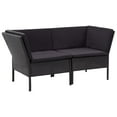 thumbnail image 2 of vidaXL 6 Piece Garden Lounge Set with Cushions Poly Rattan Black, 2 of 4