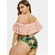 thumbnail image 4 of Más el tamaño de corte del laser impresión del girasol dos piezas de baño Rosegal Camisetas sin mangas de talla grande, 4 of 5