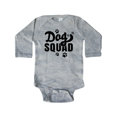 

Inktastic Dog Squad with Paw prints Gift Baby Boy or Baby Girl Long Sleeve Bodysuit