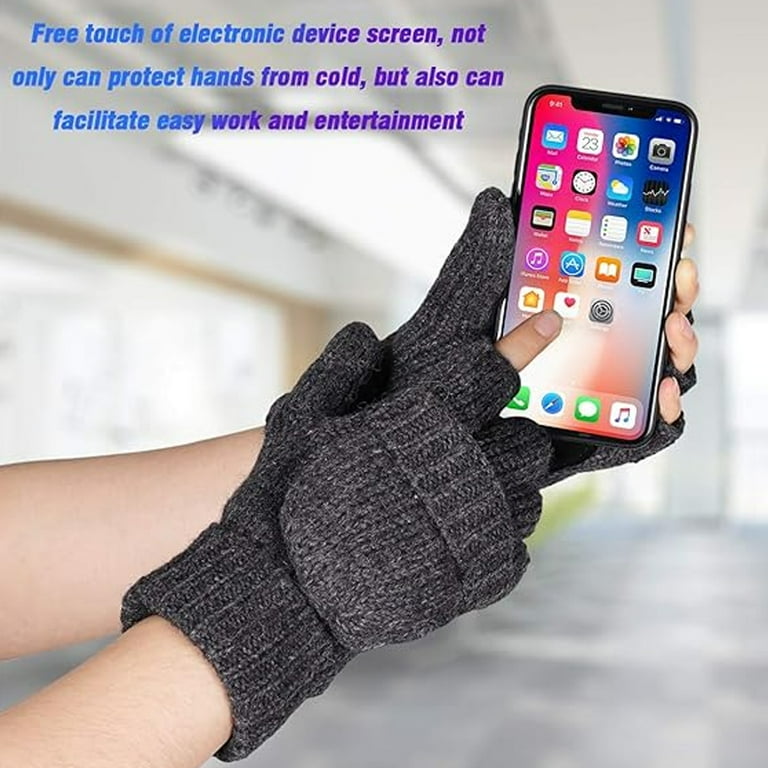Thermal Insulation Fingerless Texting Wool Gloves for Women and